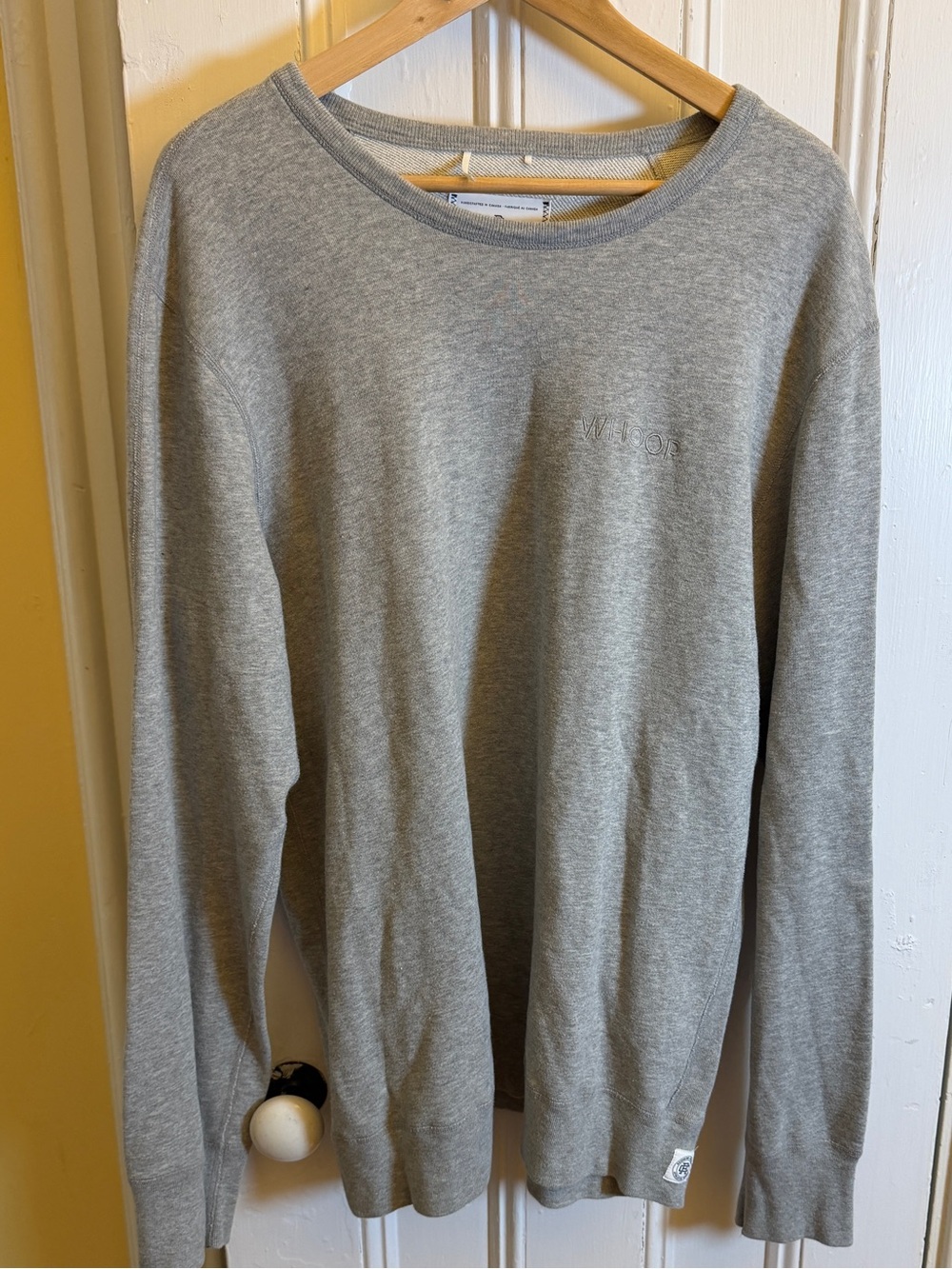 Reigning Champ x WHOOP Pima Cotton Crewneck Sweatshirt Gray XL Made in Canada